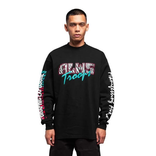Troops Long Sleeve Black T-shirt - Image 4