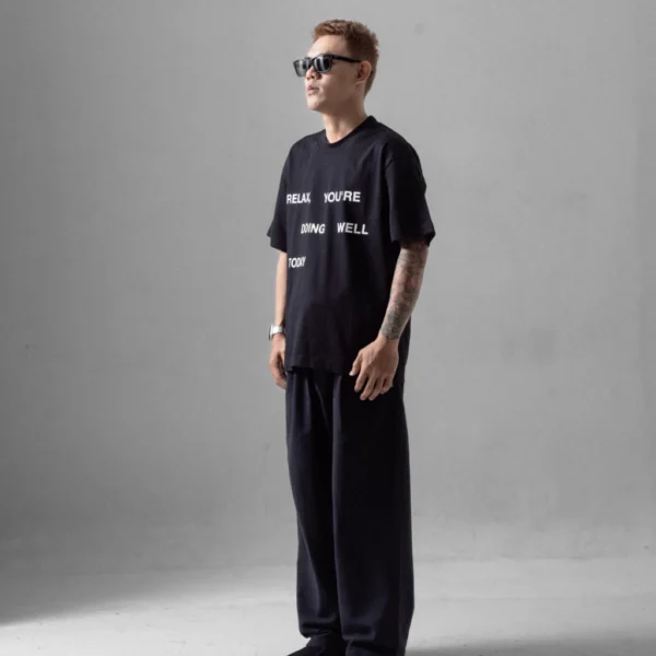 Relax Black - Heavy Cotton Tshirt - Image 4
